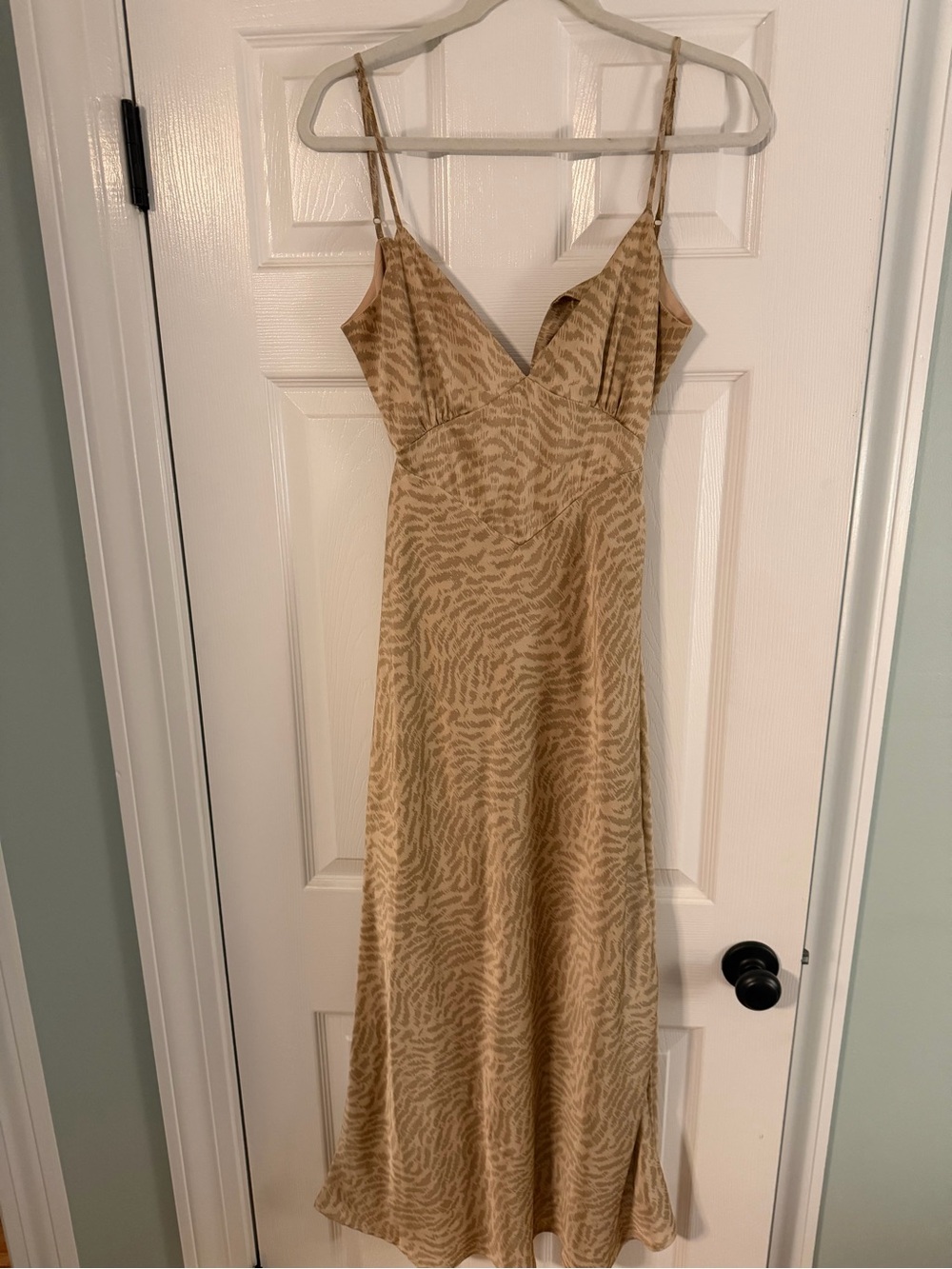 Bardot Beige Animal-Print Maxi Slip Dress